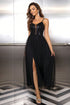 spaghetti-strap-slit-mesh-dress Sophia's Trends - Sophia's Style-Turquoise-L